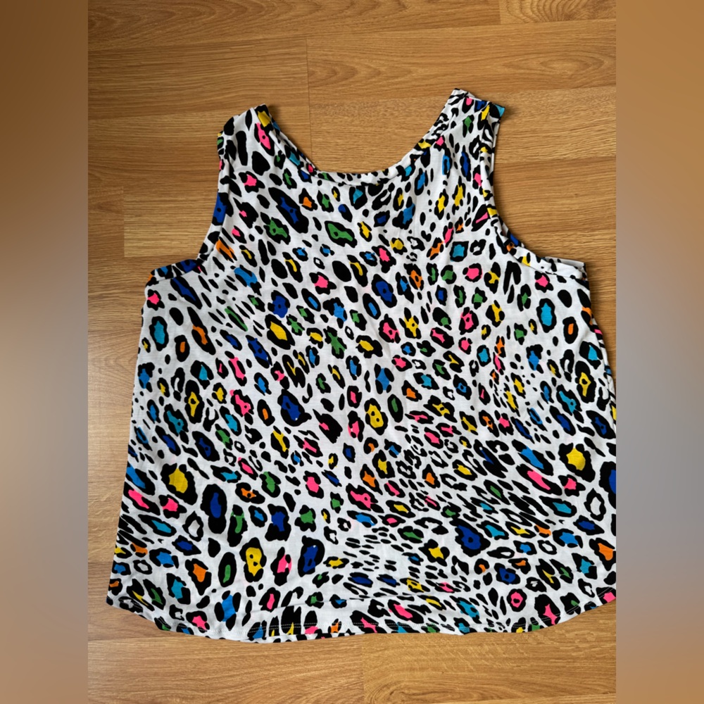 Multicolor Leopard‎ Print Women's Top 3X Sew in Love